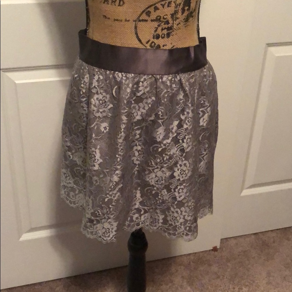 Gray lace skirt